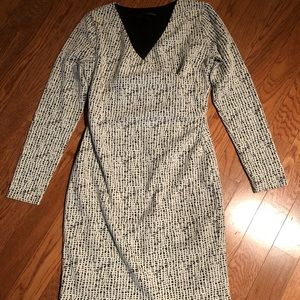 Harve Benard Black & White Textured Dress